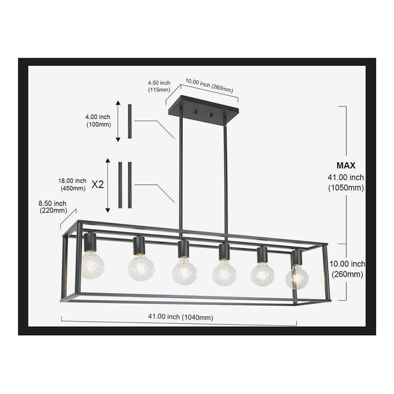 a rectangular dining room chandelier dimensions