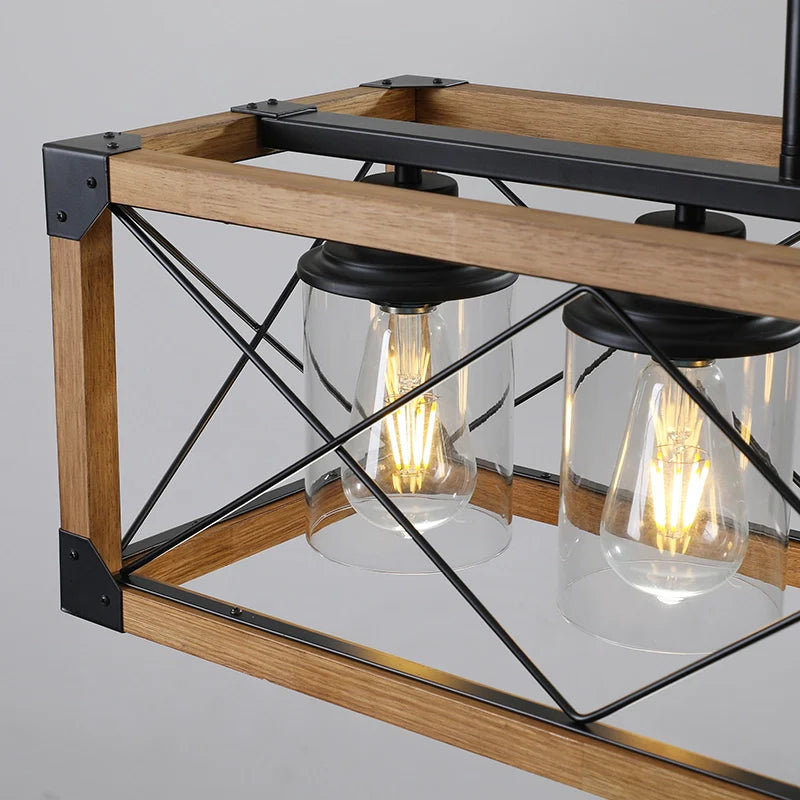 a chandelier for kitchen island with glass lampshade