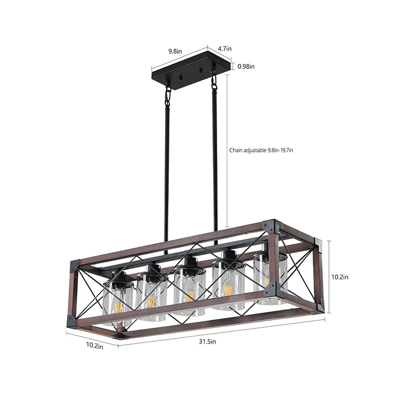 a kitchen island chandelier in a white background (side view)