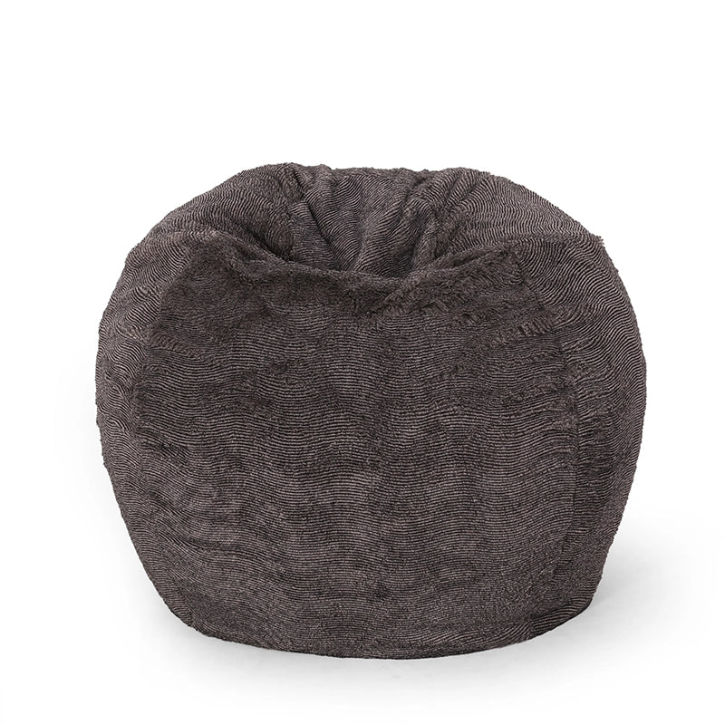 35" Greyrock 3-Foot Brown and Beige Faux Fur Winter Bean Bag Chair