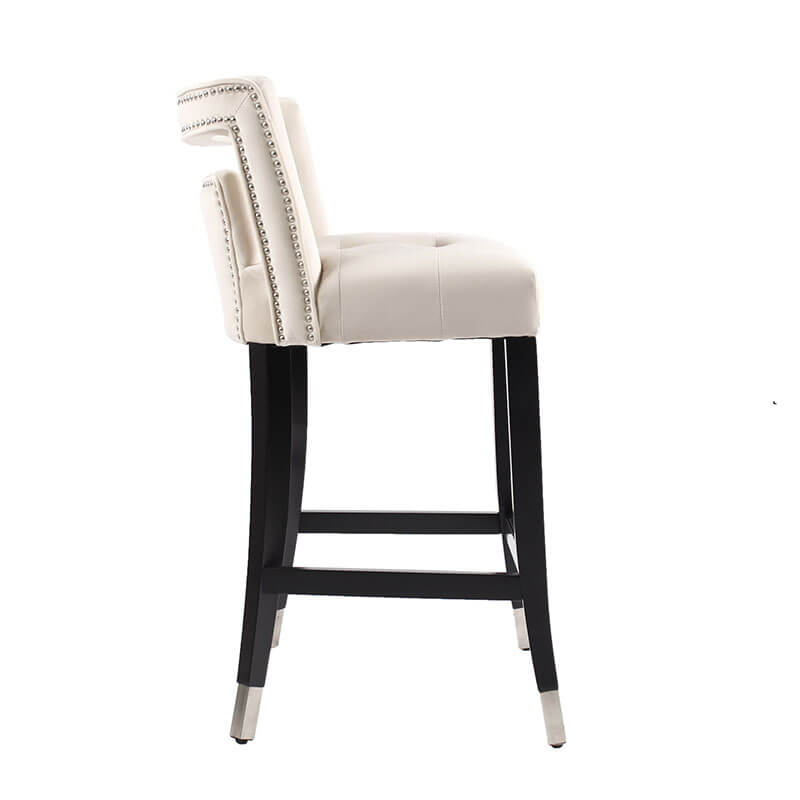 20" Cream Suede Velvet Barstool 