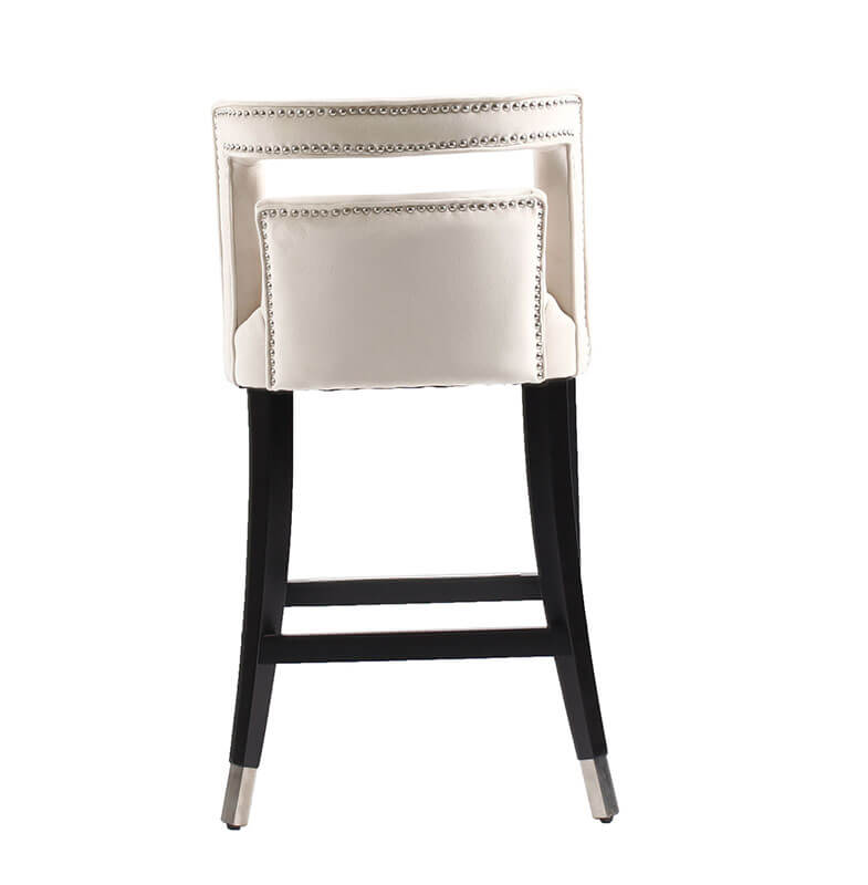 20" Cream Suede Velvet Barstool 