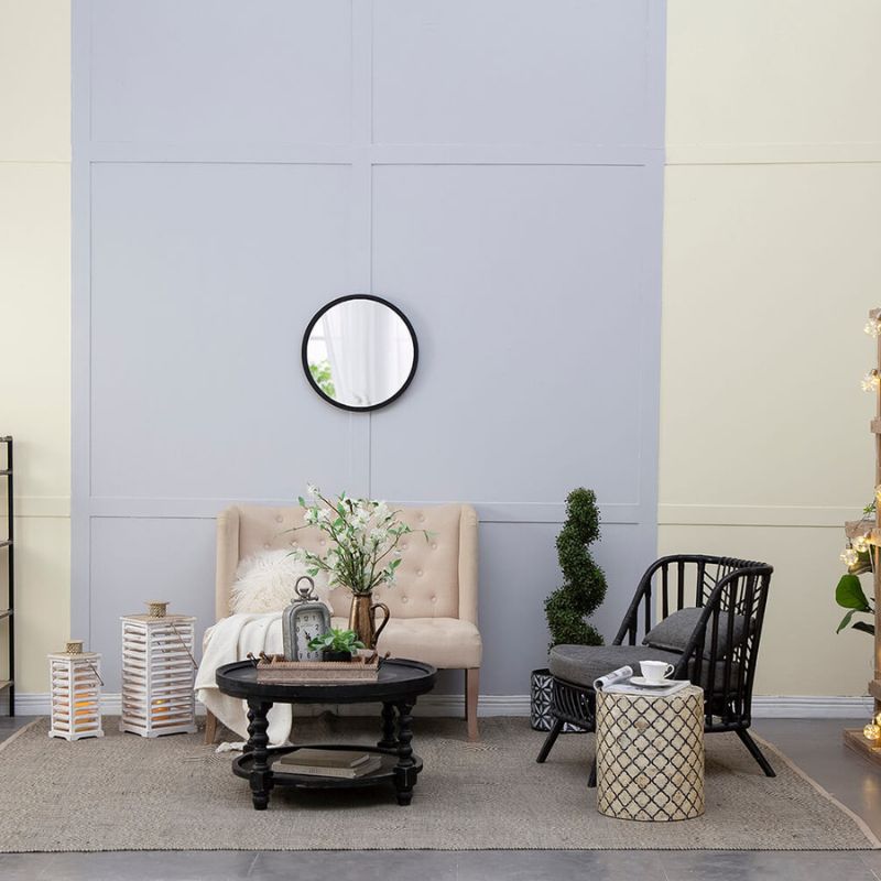 black wooden frame glass in a living room 