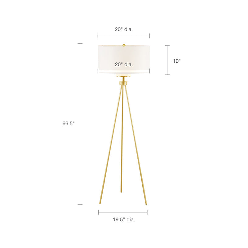 dimensions of a modern gold floor lamp