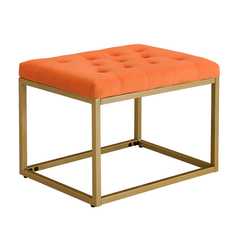 21" Orange Velvet Shoe Vanity Changing Stool