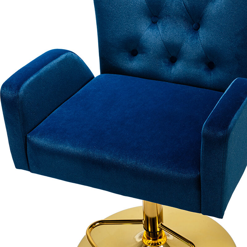 22.5" Modern Blue Tufted Velvet Swivel Bar Chair