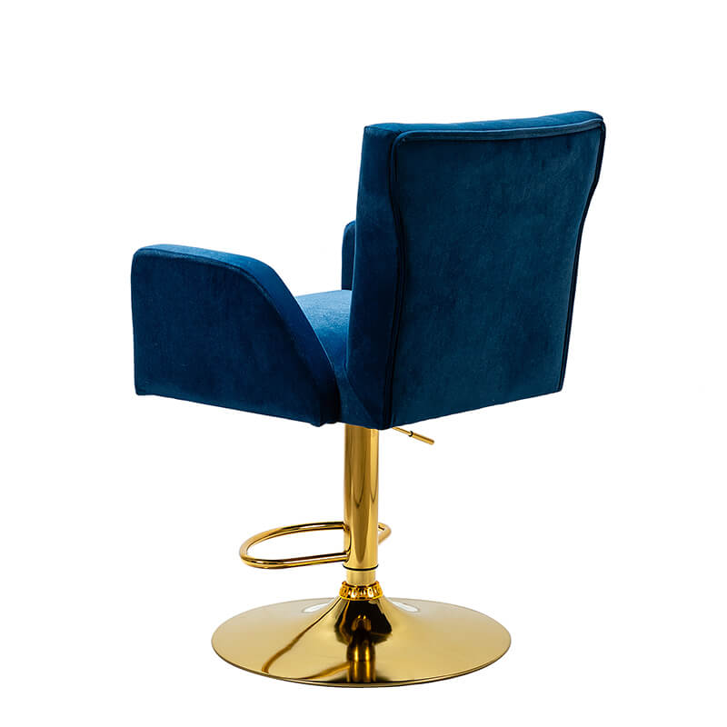 22.5" Modern Blue Tufted Velvet Swivel Bar Chair with Adjustable Height 