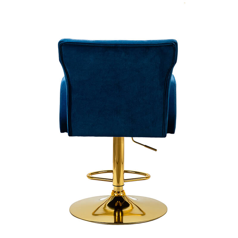 22.5" Modern Blue Tufted Velvet Swivel Bar Chair