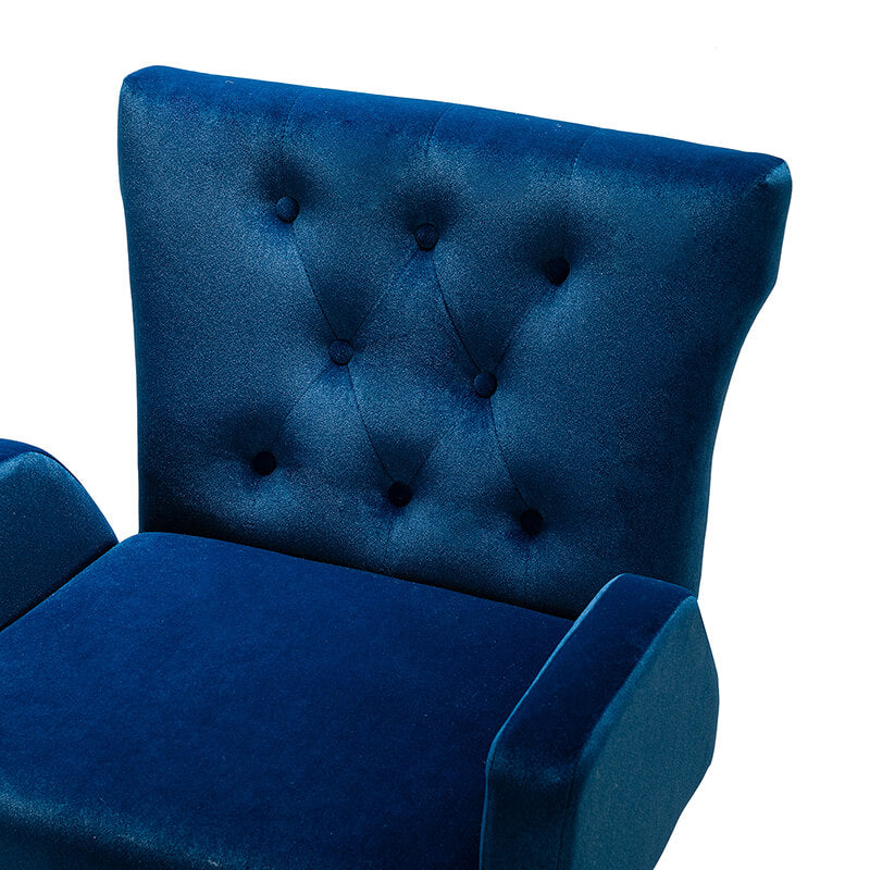 22.5" Modern Blue Tufted Velvet Swivel Bar Chair