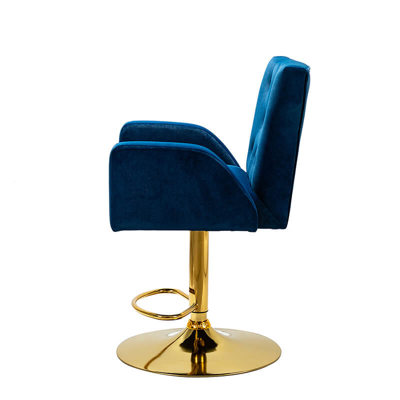 22.5" Modern Blue Tufted Velvet Swivel Bar Chair with Adjustable Height 