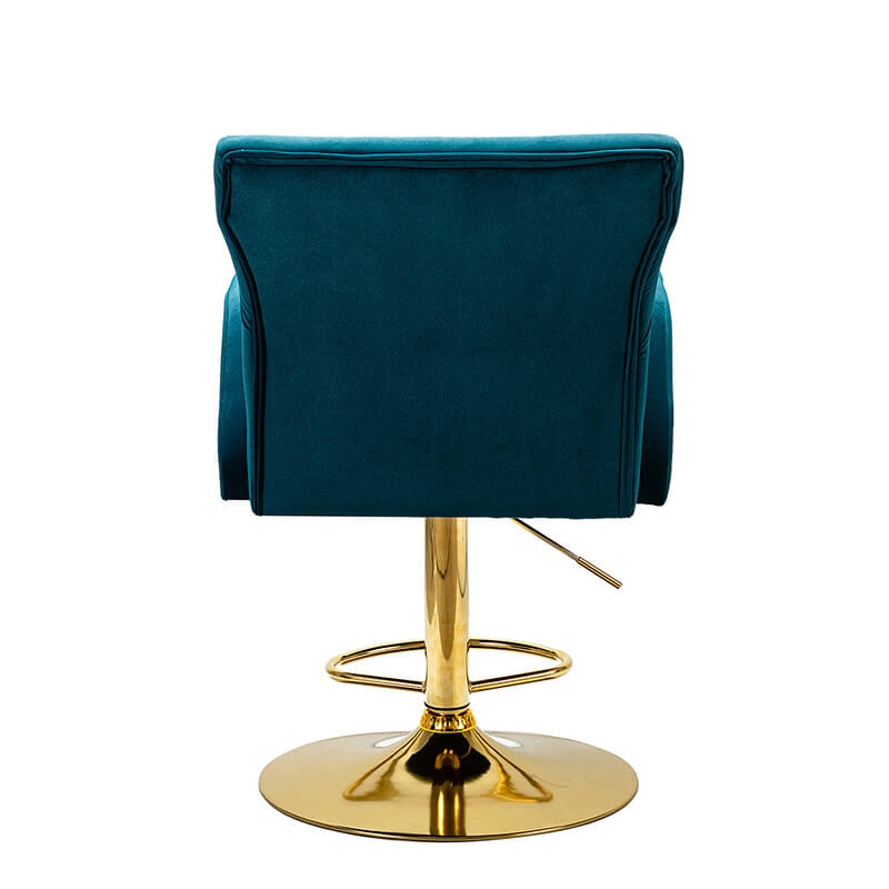 22.5" Modern Teal Tufted Velvet Swivel Bar Chair 