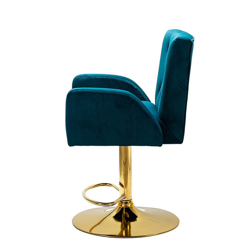 22.5" Modern Teal Tufted Velvet Swivel Bar Chair with Adjustable Height 