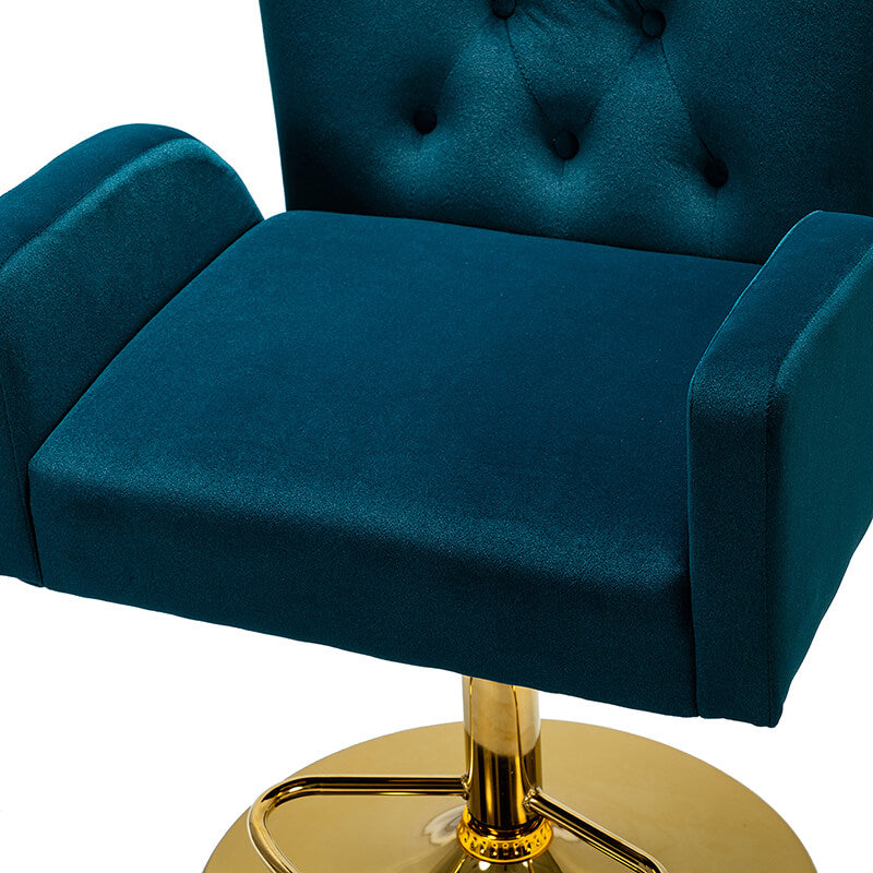 22.5" Modern Teal Tufted Velvet Swivel Bar Chair 