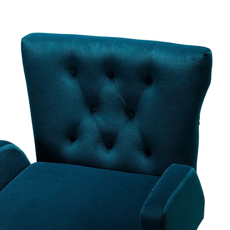 22.5" Modern Teal Tufted Velvet Swivel Bar Chair 