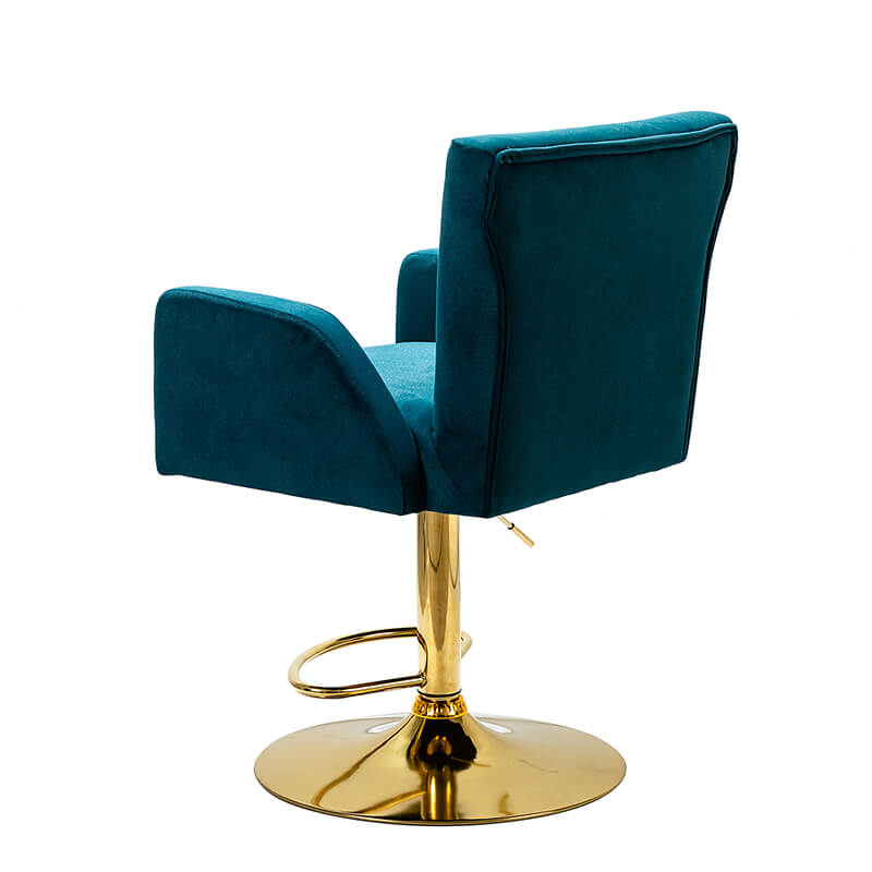 22.5" Modern Teal Tufted Velvet Swivel Bar Chair with Adjustable Height 