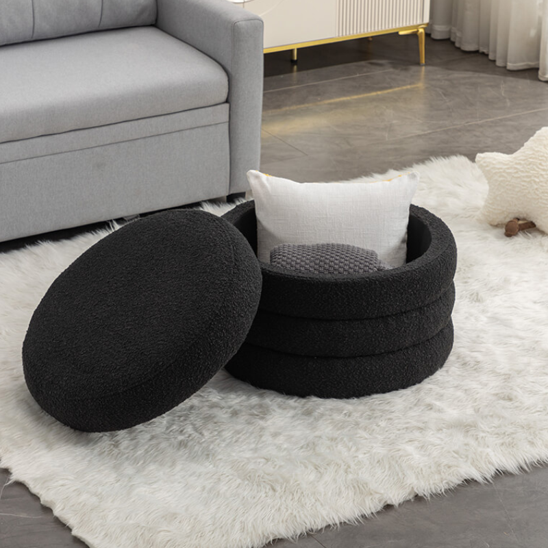 Round Storage Ottoman