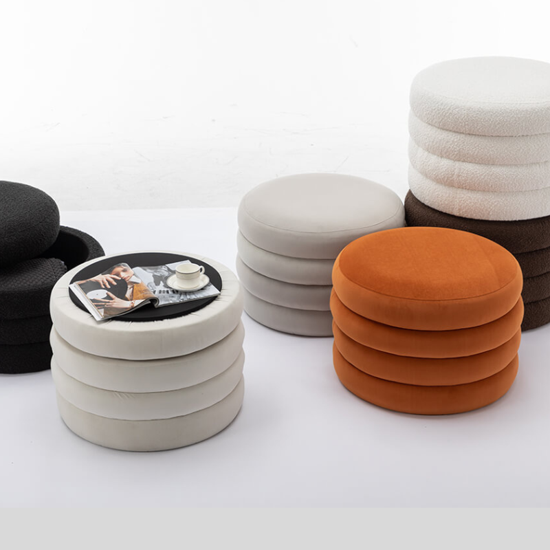 Round Storage Ottoman