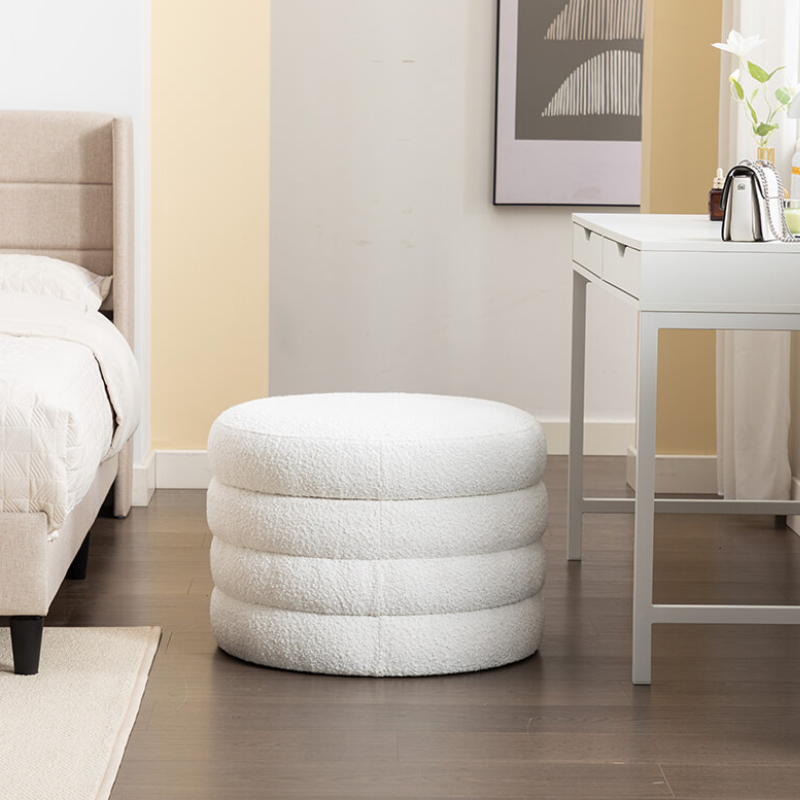 Round Storage Ottoman 