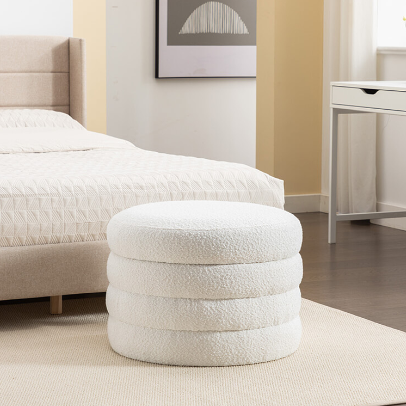 Round Storage Ottoman 