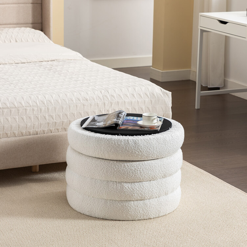 Round Storage Ottoman 