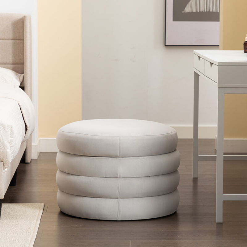 Round Storage Ottoman 