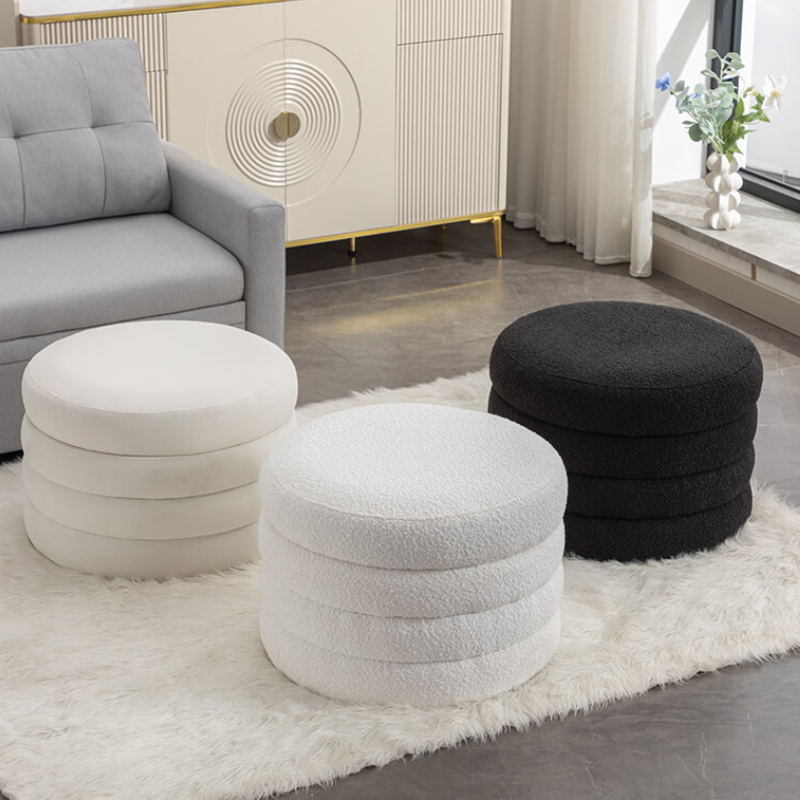 Round Storage Ottoman 