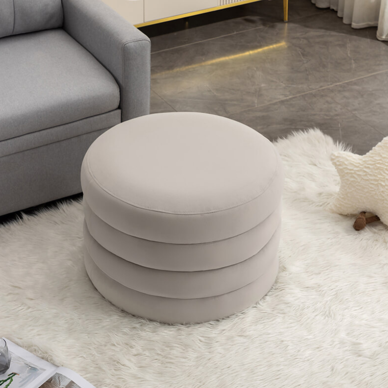 Round Storage Ottoman 