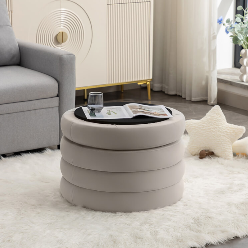 Round Storage Ottoman 