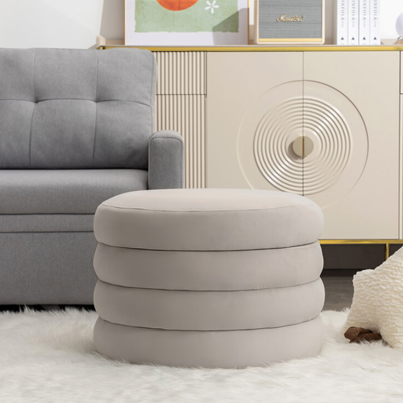 Round Storage Ottoman 