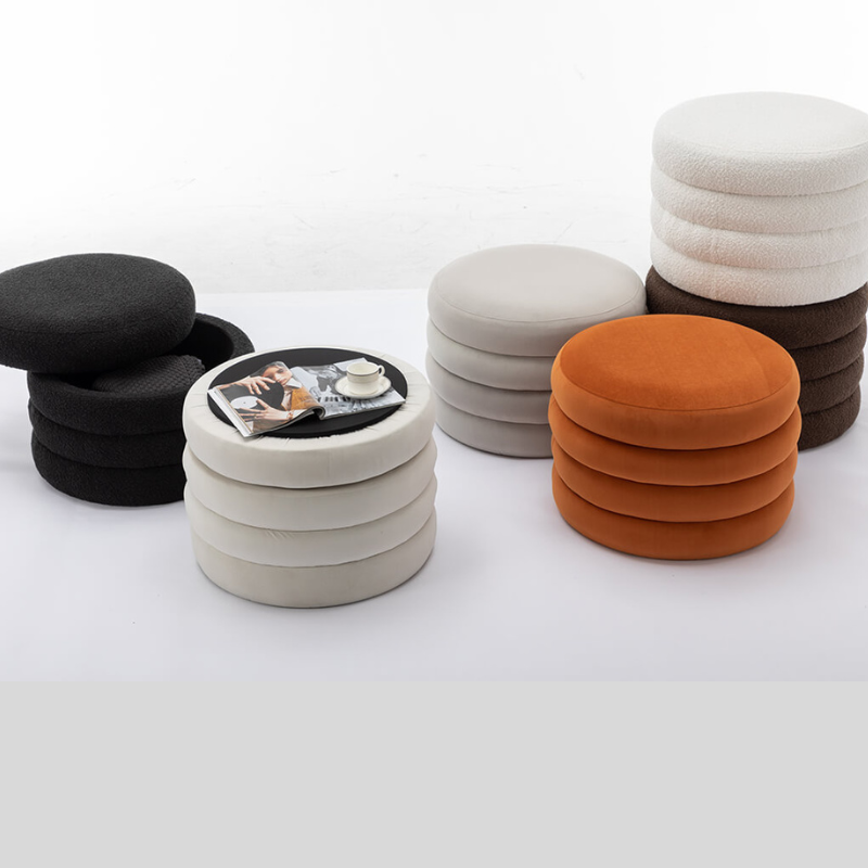 Round Storage Ottoman 