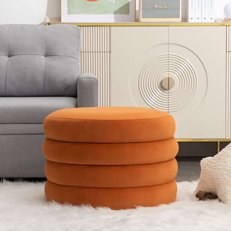 Round Storage Ottoman 