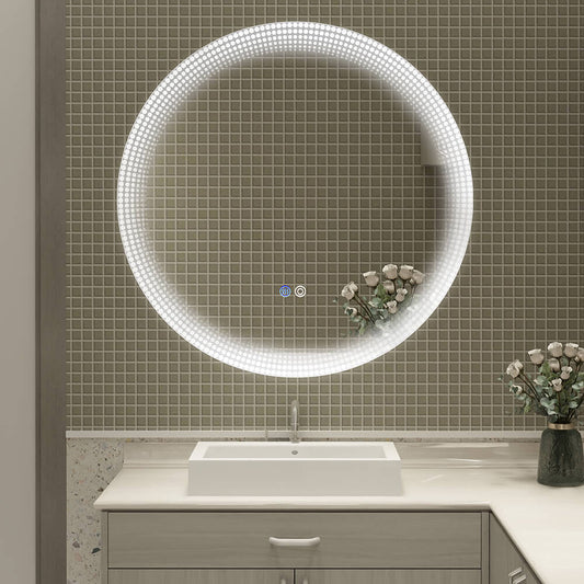 24" Switch-Held Memory LED Wall-Mounted Bathroom Mirror