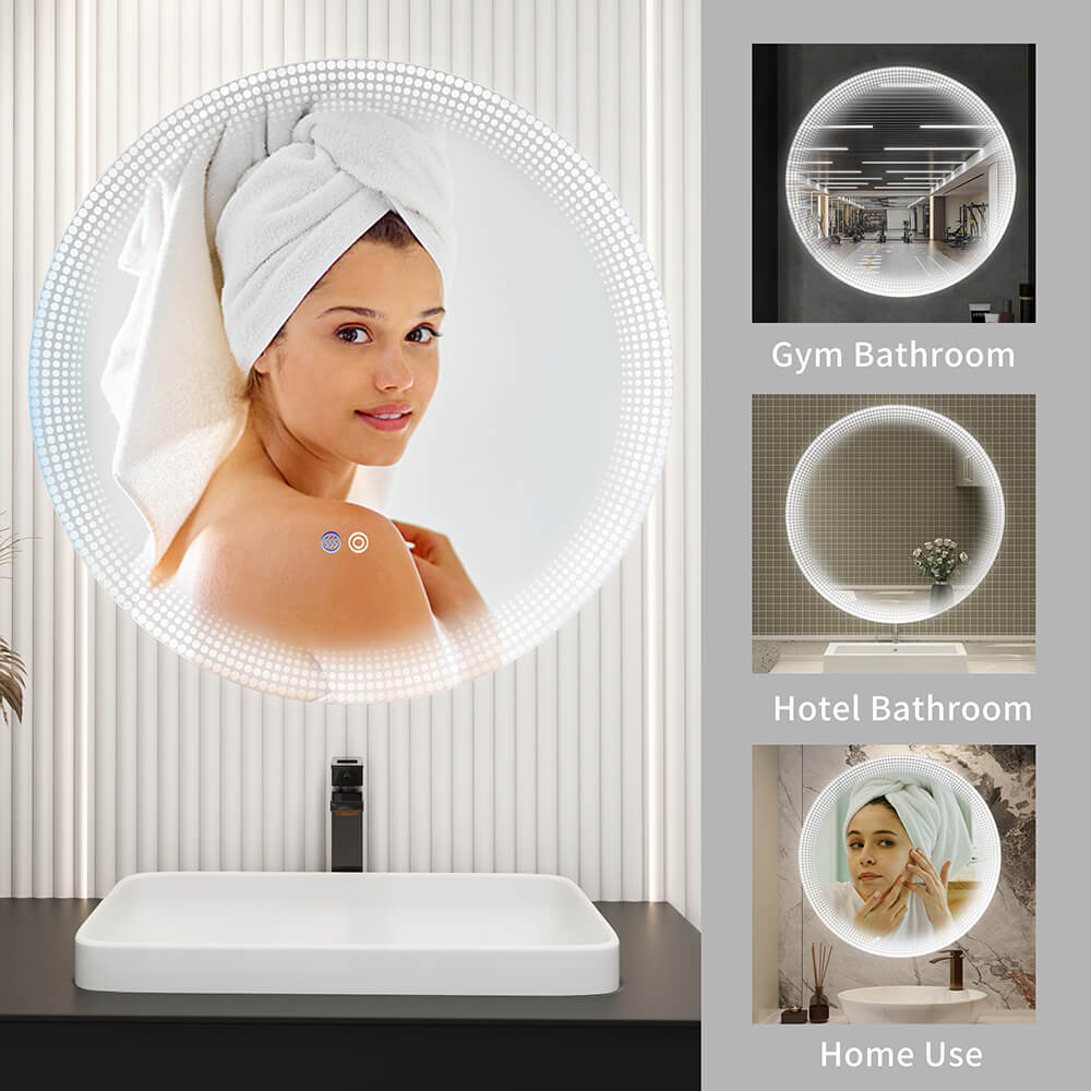 24" Switch-Held Memory LED Wall-Mounted Bathroom Mirror