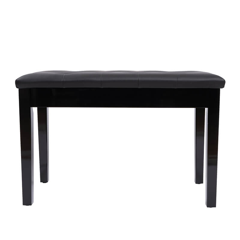 29.5" Black Faux Leather Piano Bench with Padded Cushion