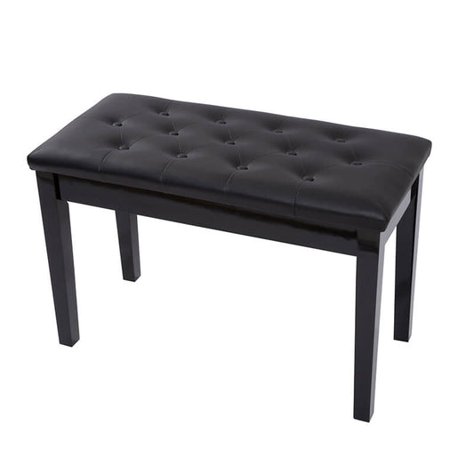 29.5" Black Faux Leather Piano Bench with Padded Cushion