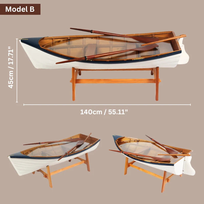 Row Boat Wooden Coffee Table