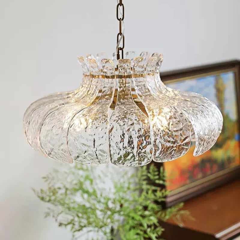 Island pendant light in a decorated living space