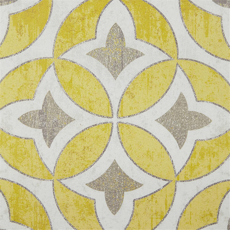 3-Piece Patterned Distressed Yellow Medallion Wall Art Set