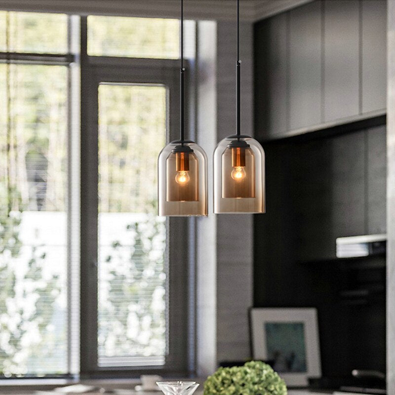 a kitchen island pendant lights in a kitchen