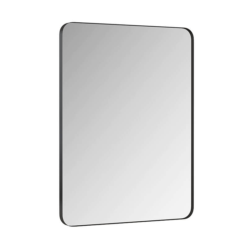 40" x 30" Black Metal Framed Rectangle Wall Mirror - Horizontal or Vertical Hanging