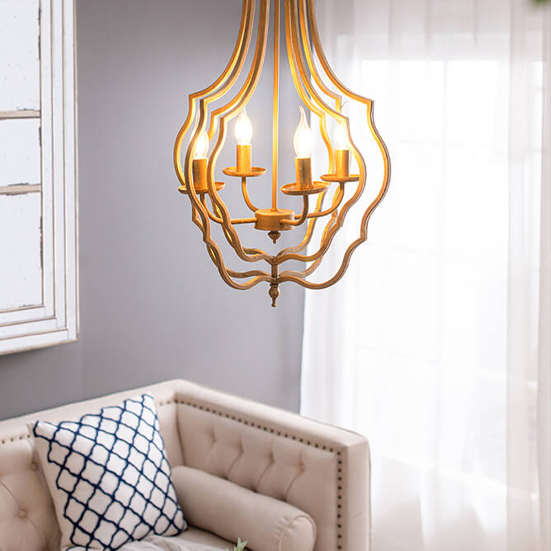 4-Light Metal LED Chandelier Light Fixture