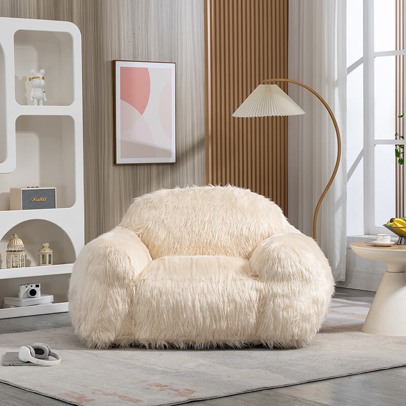 53 Modern Beige Bean Bag Sofa Chair