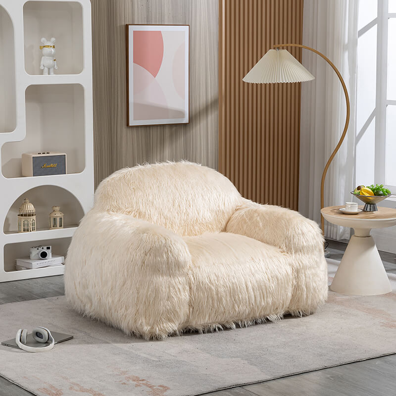 53 Modern Beige Bean Bag Sofa Chair