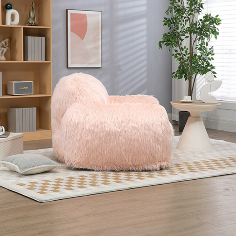 53" Modern Pink Bean Bag Sofa Chair