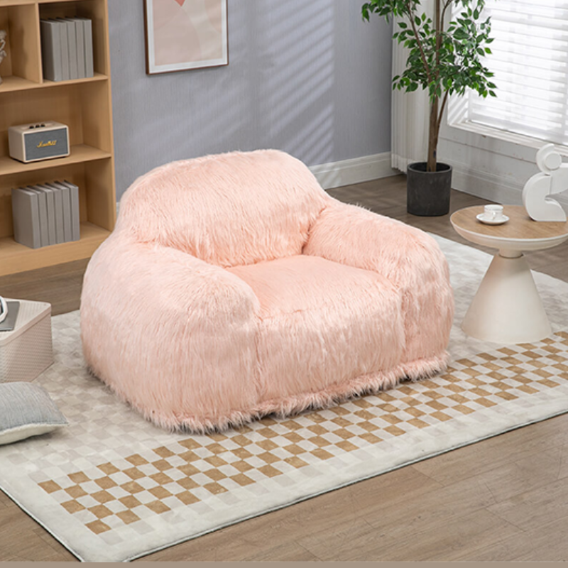 53" Modern Pink Bean Bag Sofa Chair