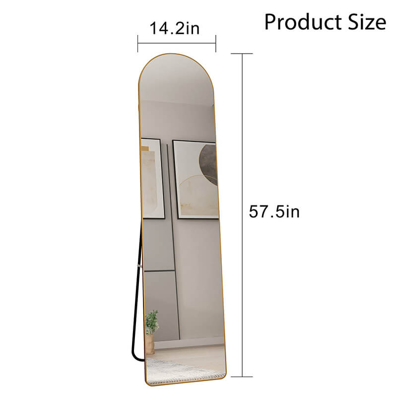 A dimension Image of the 57.5" Arched Freestanding and Wall-Mount Full-Length Mirror