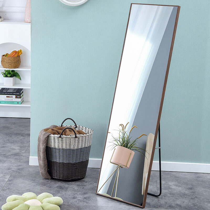 58" Third Generation Black Solid Wood Frame Large Full-length Decorative Floor Mirror