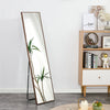 58" Third Generation Brown Solid Wood Frame Large Full-length Decorative Floor Mirror