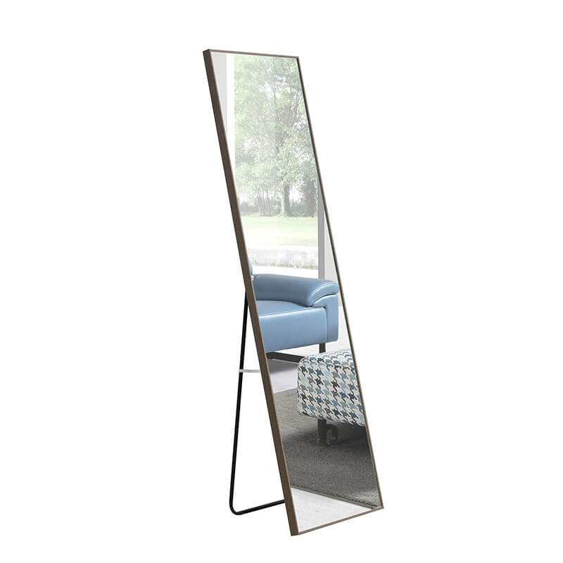 58" Third generation Rectangle Freestanding and Wall-Mount Floor Mirror with Grey Solid Wood Frame