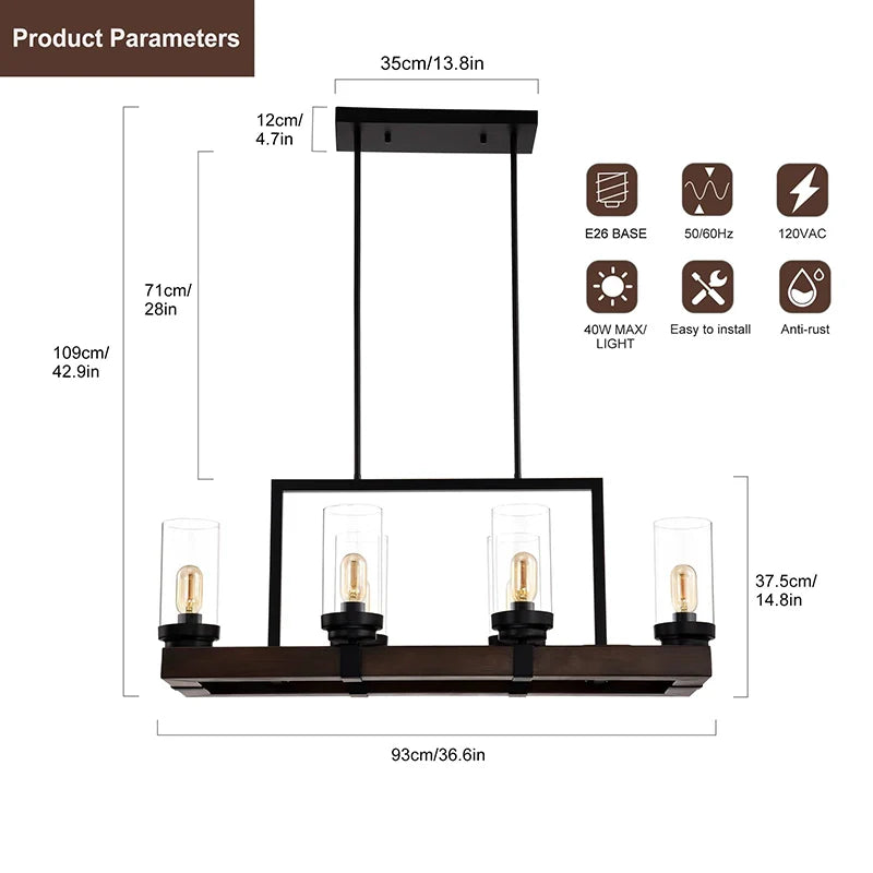 dimensions of black kitchen pendant light 